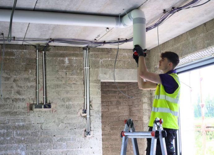 MVHR installation team at work